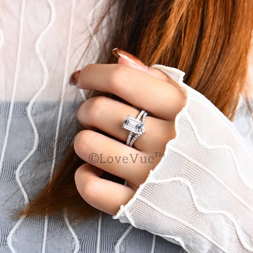1mm Diamond Brilliant Cut Dainty Chevron Wedding Engagement Gold Band Ring - Picture 9 of 17